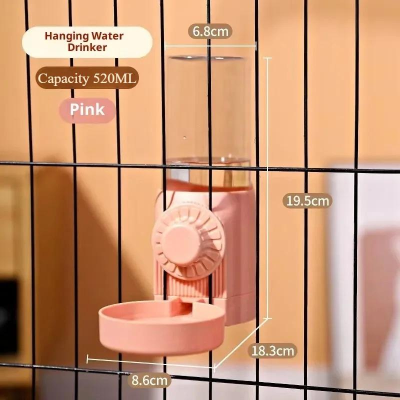 520ml Automatic Pet Water Bowls Cage Hanging Water Bottle Container Dispenser Suspended Automatic Water Dispenser For Puppy Cats
