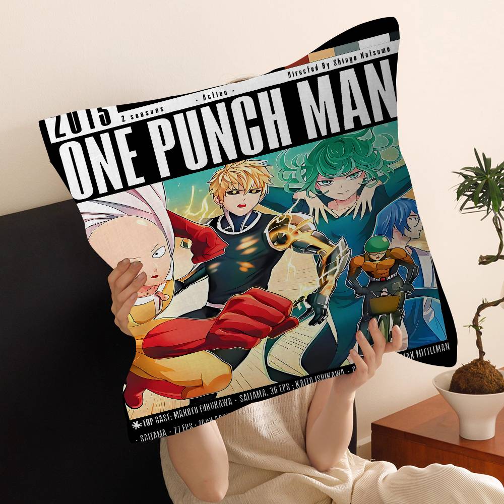 Anime OnePunch Man Pillow Cushion Cover Pillowcase Living Room Sofa Home Decor Customized