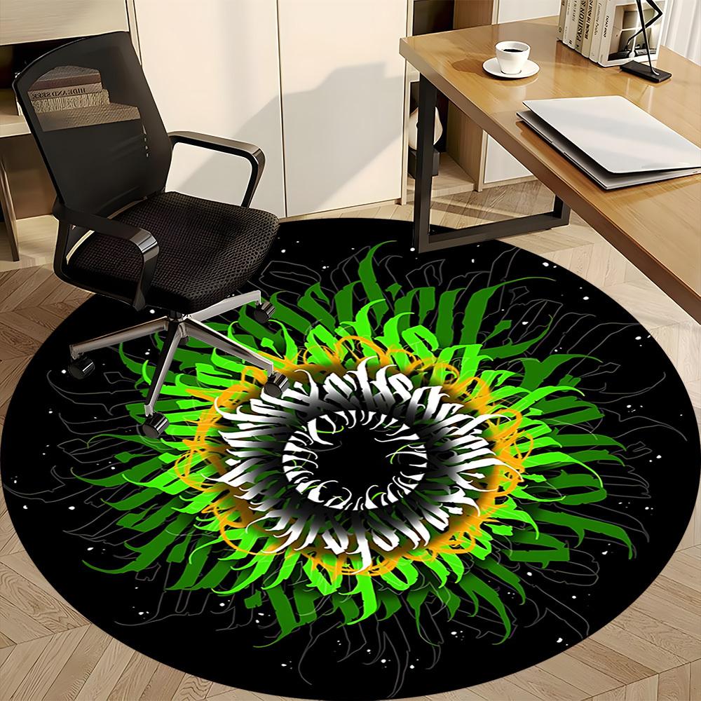 1pc Abstract Artwork Chair Carpet for Office, Round Non Slip Durable Large Size Office Carpet, Suitable for Office
