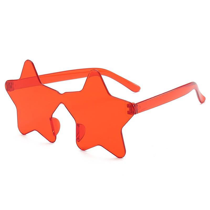 Trendy Multi-Color Star Frameless Sunglasses for Parties & Beach