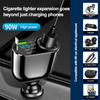 66W Car Charger with LED Display, 4-Port Fast Charging Adapter with PD30W & Type-C for iPhone Android Devices