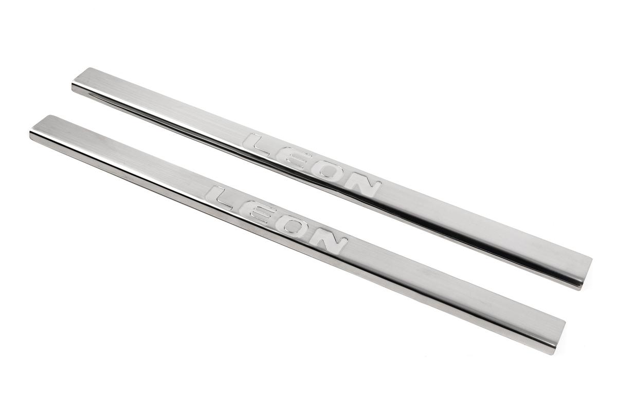 

Накладки на пороги Carmos (2 дверная, нерж.) для Seat Leon 2013-2020 гг