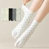 Women Japanese Cotton Split Toe Tabi Socks 2 Pairs Polka Dot Flip Flop Socks Sandal Sock for Women Fashion Soft Comfy Ankle Sock