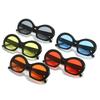 New oval sunglasses, European and American personalized arc inflatable glasses, street puff sunglasses for women