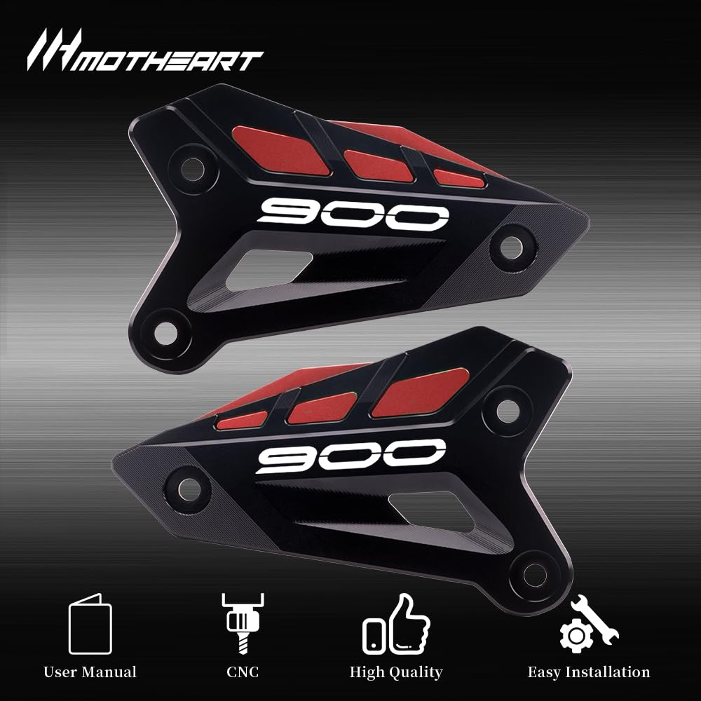 MotHeart Motorcycle Rear Pedal Heel Guard for Z900 2017-2024 Z900SE 2022-2024 Durable Protective Plate Z900 z900se Parts (Red)