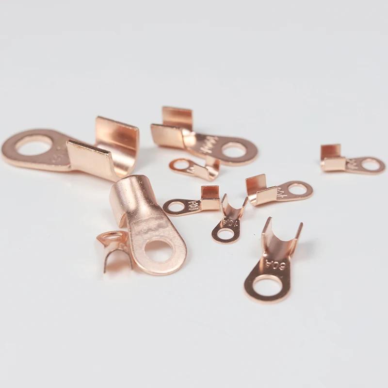 10/50PCS Copper OT Terminal Non-Insulated Wire Connector Bare Electrical Cable Terminals Lug Battery Ring Crimp Terminal 10-400A