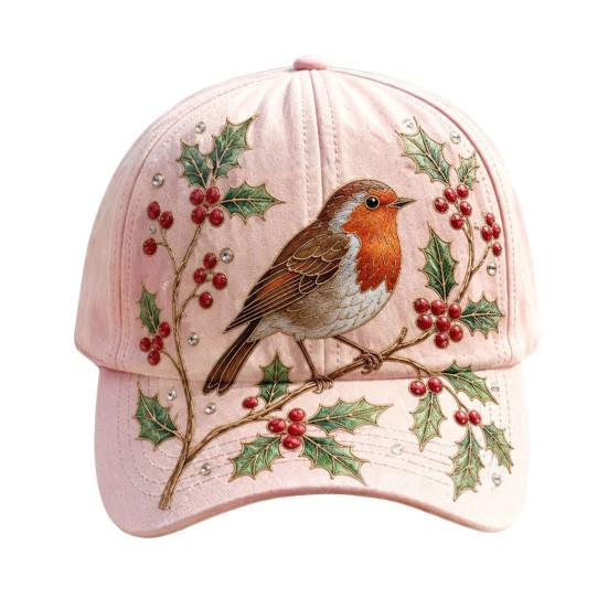 Baseballpet voor Dames, Baseballpet met Geborduurde Bloemen- en Vogelpatroon, Verstelbare Pasvorm Tuinzonnehoed voor Lente Zomer Buiten