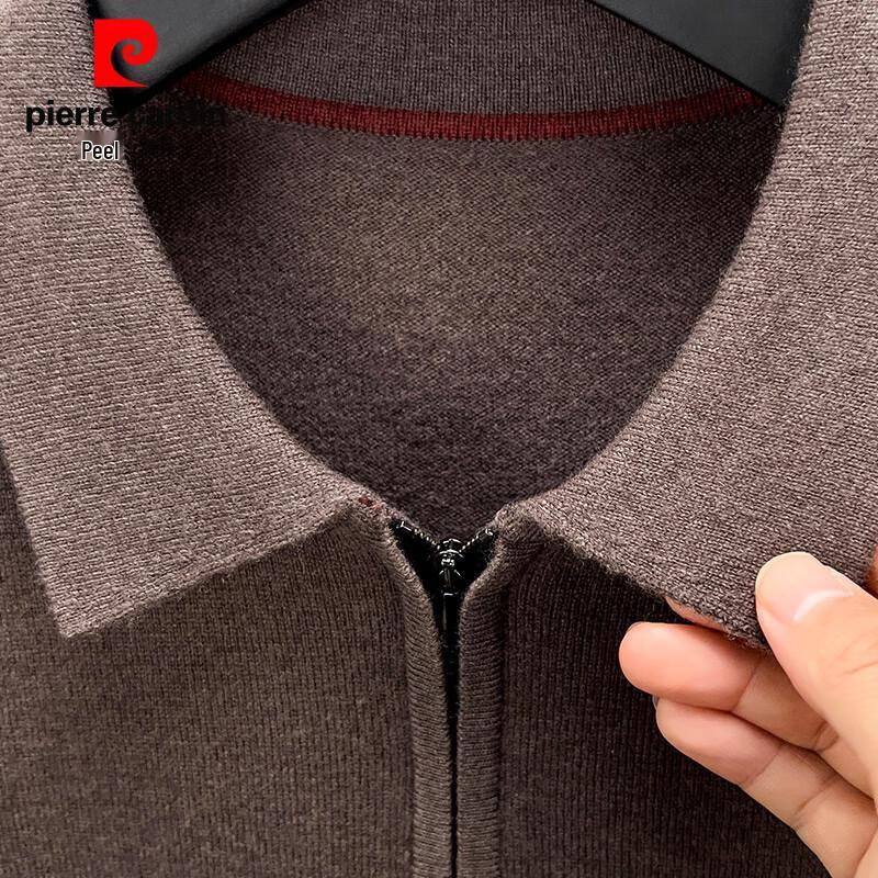 Pierre Cardin Men's 100% Pure Wool Zipper Pullover Sweater
