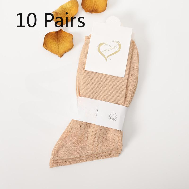 10 Pairs of Women's Spring and Summer Thin Style Old Loose Mouth Loose Tube Stockings