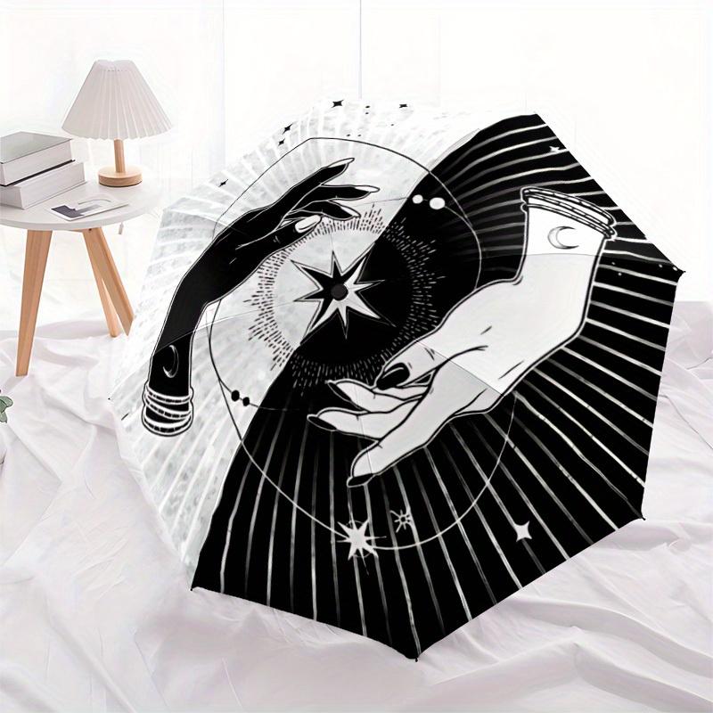 1pc Moonlight Stars Automatic Open/Close Umbrella with Windproof, Functional Design, 8-Rib Sturdy Canopy