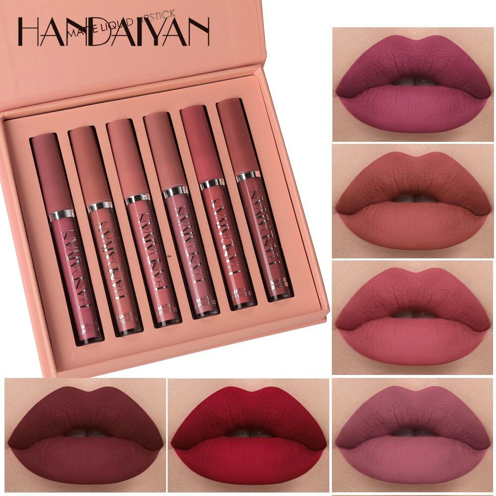 6pcs/Set Sexy Velvet Matte Liquid Lipstick Waterproof Long Lasting Nude Lip Gloss Kit Makeup Gift