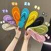 Premium sense non-slip simple flip-flops women's summer new wear solid color pinch feet seaside beach cool slippers women