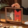 Black Walnut Double-Sided Transparent Photo Frame - Chinese Retro Style A4/A3 Tabletop Frame