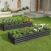 8×2×1FT 2PCS Galvanized Raised Garden Bed Kit Metal Planter Boxes Large Outdoor Planters Garden for Planting Vegetables Flowers