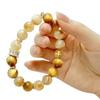 Women's Gold Tiger Eye & Yellow Crystal Bracelet - Attract Wealth, New Chinese Style, High-End Design.