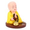 Little Monk Figurine Solar Powered Auto Nodding Little Monk Statue for Office Desk Car Dashboard