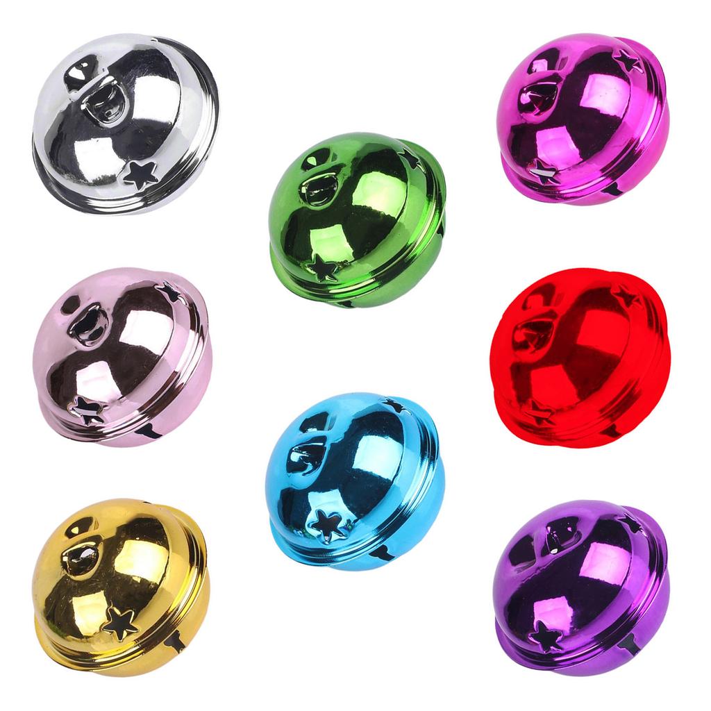 10pcs 30-40mm Bell Jingle Gold/Silver Christmas Tree Pendant Glitter Bell Hollow Star Sleigh Bell Christmas Tree Decoration