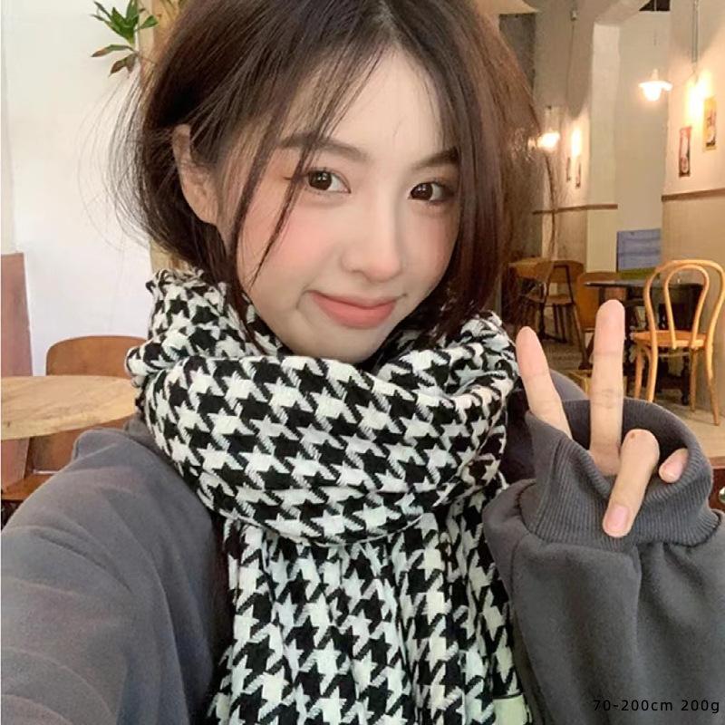 British Style Plaid Scarf Versatile Imitation Cashmere Scarf Shawl Advanced Sense Student Men'S And Women'S Scarf