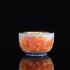 Gilded Ceramic Gongfu Teacup and Tea Bowl with Red Dragon