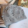 Ethnic Exotic Style Wide Hand Hook Sunflower Retro Baotou Hat Spring and Summer Hollow Cotton Thread Knitted Hat