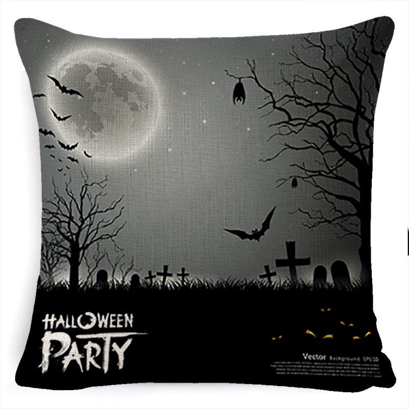 Halloween Pumpkin Horror Series Linen Pillow Cover Car Cushion Pillow