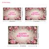 2D Flat Items 1 Piece Per Pack - Fashionable Floral Birthday Banner Backdrop Suitable for Party Photos and Room Decoration