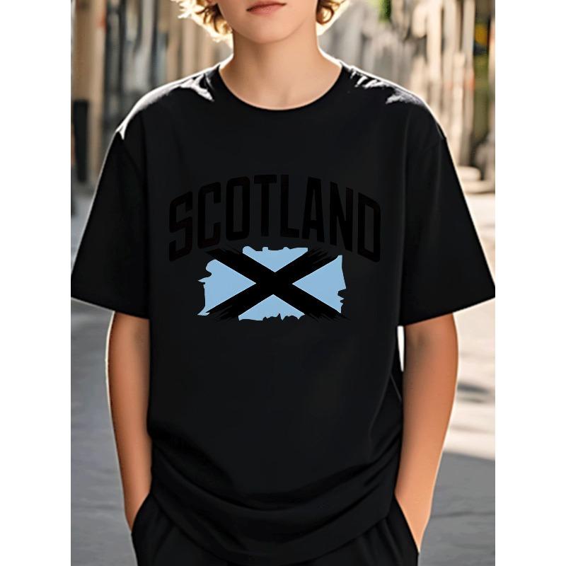 European sizes Boys T-Shirt Scotland Flag Graphic Casual Street Style Kids Wear for Boys