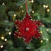 Red Flocking Christmas Bow Wreath Bell Christmas Tree Snowfall Elk Pendant Hanging Ornament Navidad 2025 Noel Home Party Decor
