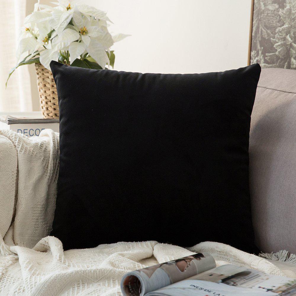 Dutch Velvet Solid Color Cushion Cover - No Logo Pillow Case for Office, Car, or Sofa
