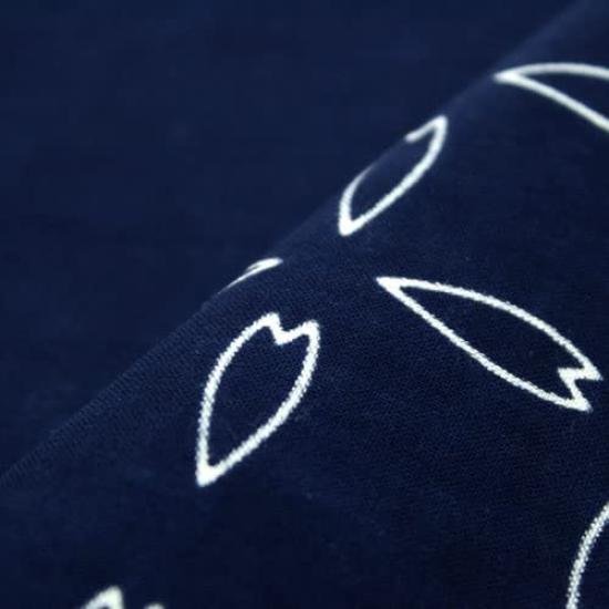 Dyeing Anbo Hand Towel Sakura Cherry Ground Dyed Anbo Navy Authentic Dyed Cotton Tokuoka Made in Japan 35cm x 100cm "Igeta (Igeta Blossom) Blue" 100%