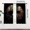 Halloween decorations, horror movie masks, dark pattern printed curtains, pole bag curtains, home decorations, room decorations
