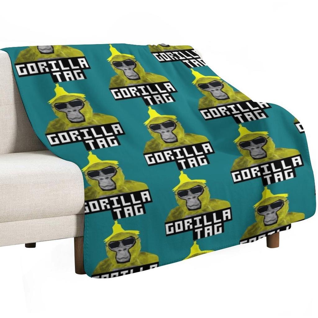 Gorilla Tag Monkey Banana Peel Gorilla Monke Gorilla Tag PFP Maker Throw Blanket Cozy Throw Blanket for Bed Sofa Chair