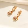 1 Pair Fashion Colorful Snowflake Zirconia Dangle Earrings for Women Golden Earring Jewelry Wedding Party Accessories