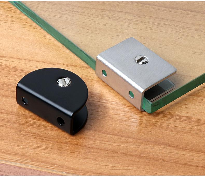 Stainless Steel Semicircular Square Glass Clamp Shelf Bracket