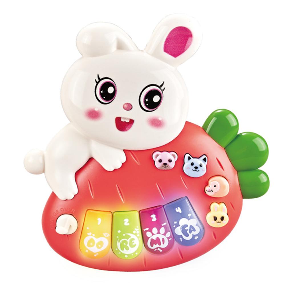 Cartoon Animal Baby Kids Musical Educational Toy Electronic Piano with Light and Sound (Random Color) A