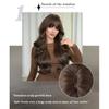 Dark Brown Big Waves Long Wig for Women - Full Bangs Voluminous Full Cap, Heat Style Trim Ready, Natural Realistic Daily