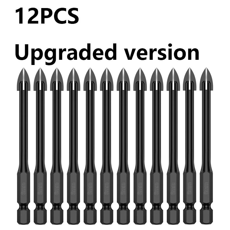 10Pcs 6mm Cross Hex Drill Bit Set For Tile Porcelain Glass Mirror Multifunction Tile Porcelain Drill Bit Kit Tool Carbide Drills