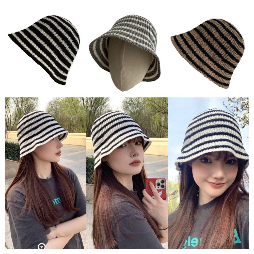 Anti-UV Fisherman's Hat Knitted Basin Hat Fashionable Artistic Versatile Hat  Girls