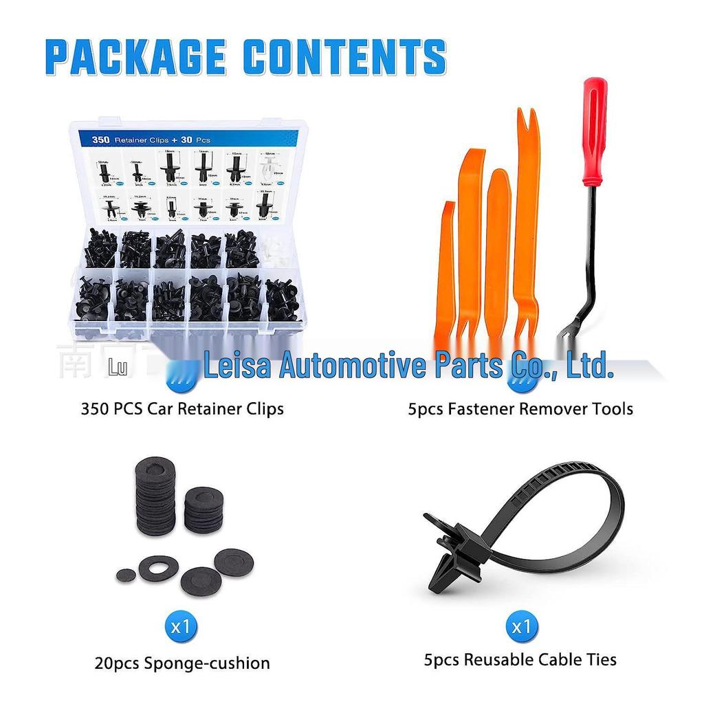 380-Piece Boxed Car Retainers for Interior Trim, Body Panel, Trunk, and Door Fasteners