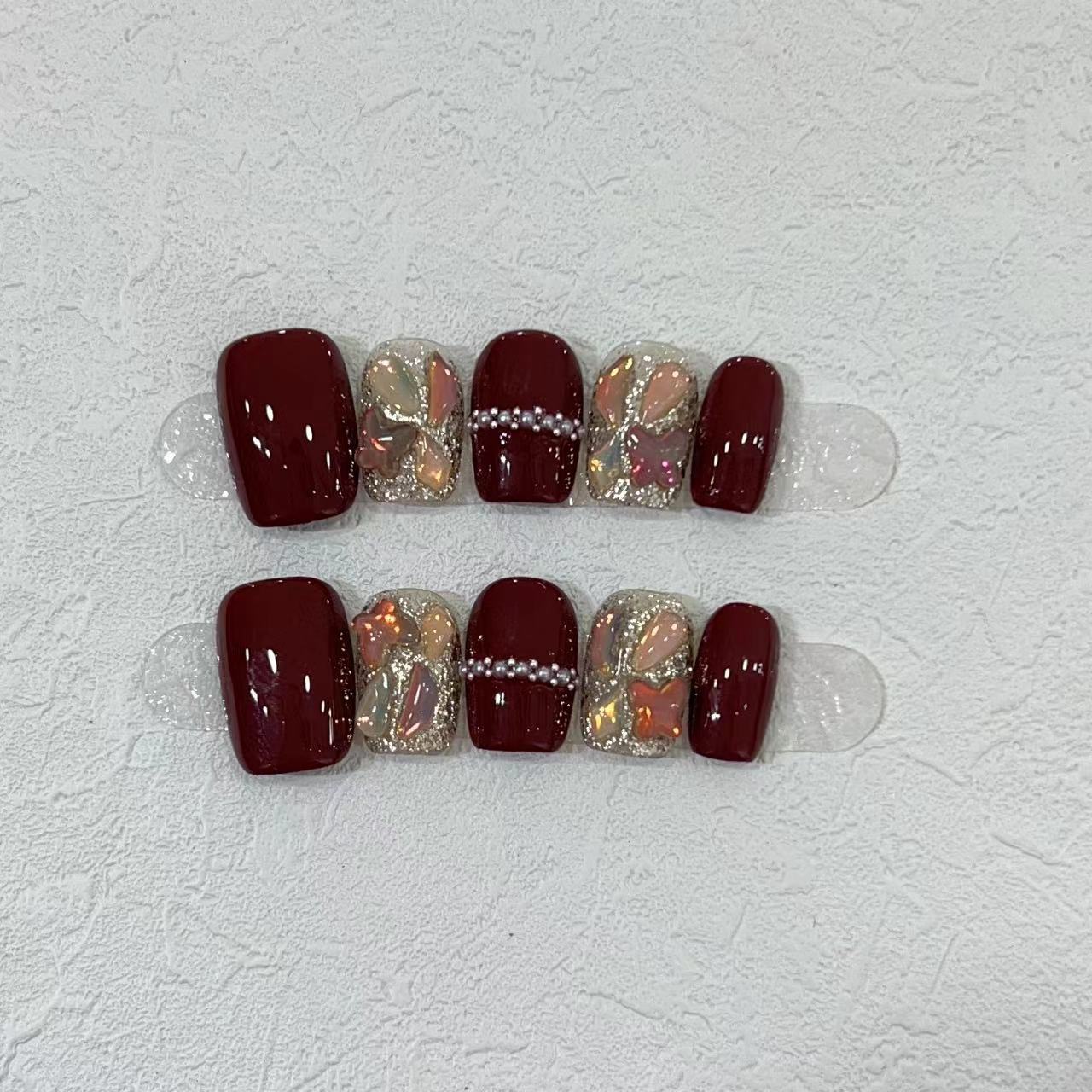 

Чистый ручной работы бронелист французский короткий стиль флэш Аврора бриллиант накладной ноготь патч можно отсоединить и использовать повторно Large L