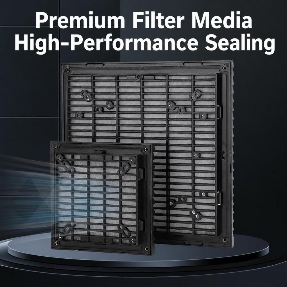 ABS Vent Filter Waterproof Louver Vent Replaceable Filter Fan Guard Equipment Case