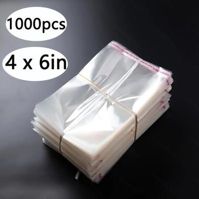 1000 stuks, zelfklevende transparante cellofaan geschenkzakken, OPP geschenkzakken voor snoep, koekjes, snacks, sieraden, haarspelden, opbergzakken voor kantoorbenodigdheden