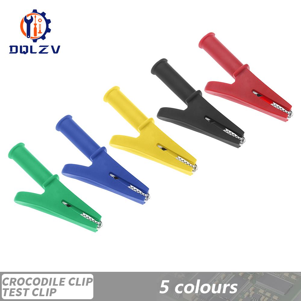 5PCS 30A 1000V Plastic Opening 10MM Round Handle Crocodile Test Adapter Clip Probe Pen Test Alligator 4mm Banana Plug Insulated