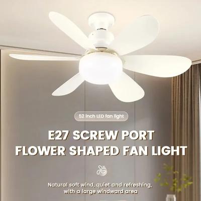 Wentylatory sufitowe Światło Z Pilotem Lampa LED Wentylator E27 Konwerter Podstawa Ciche Wentylatory Sufitowe Do Sypialni Salonu Biura