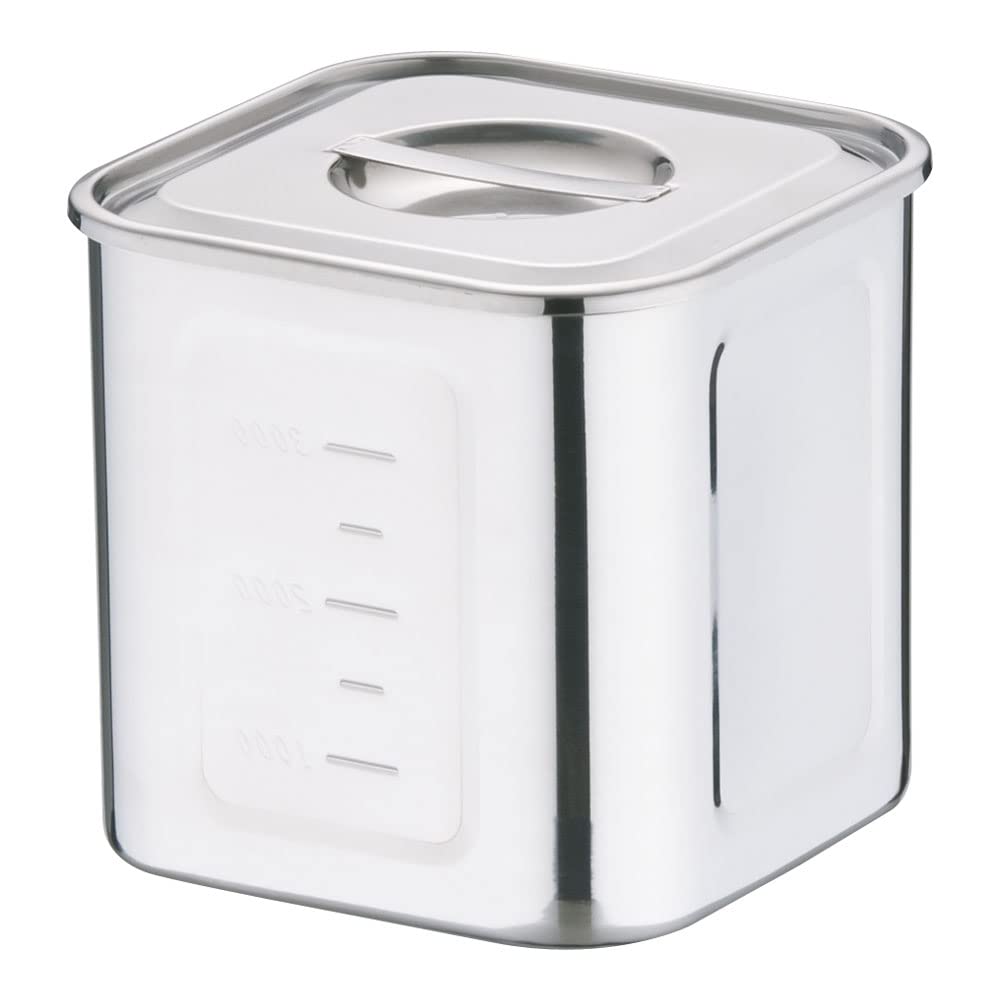 

Endo Shoji Commercial Deep Square Kitchen Pot with Measuring Scale Made of Molybdenum Stainless Steel AKK05016 16.5cm