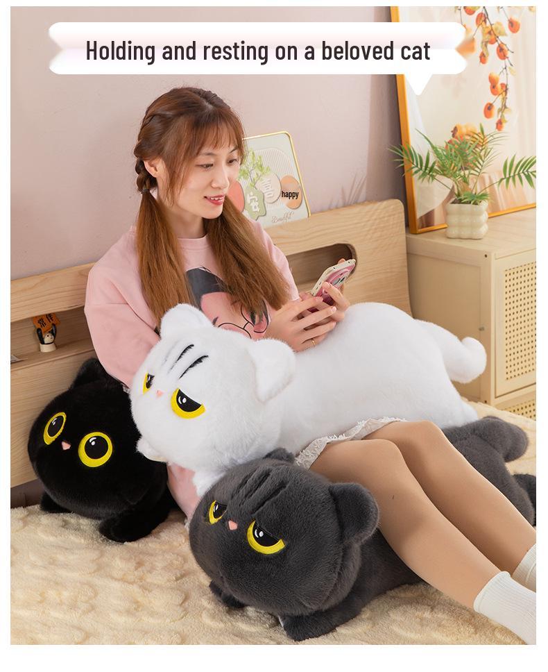 Cross-Border Long Cat Plush Pillow - Cute Cat Toy Backrest and Gift