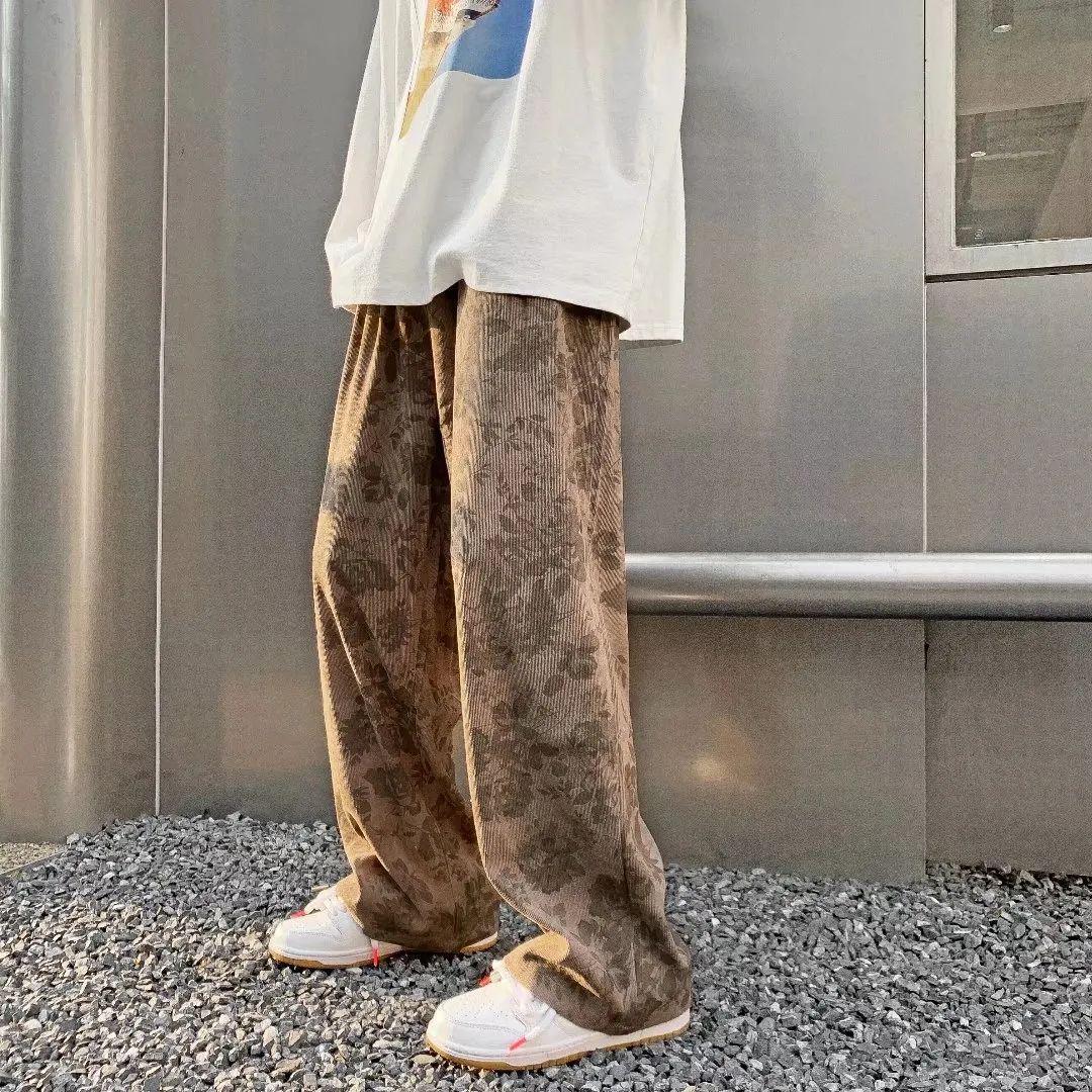 

Унисекс американские модные широкие вельветовые брюки INS - осень/зима ретро-стиль L (suggested for 105-120 jin)