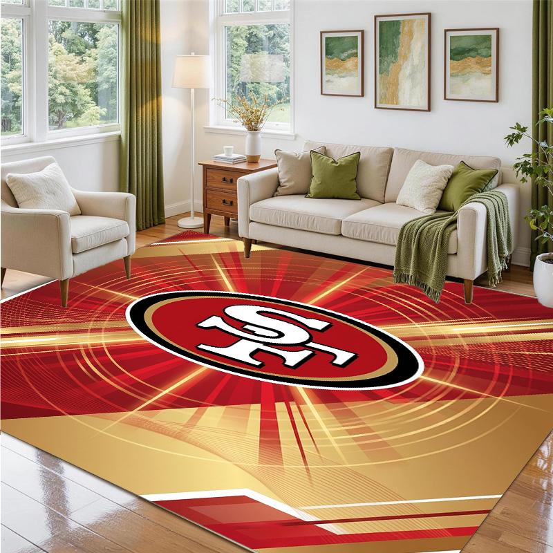 San Francisco 49ers Design Kristall-Samt-Teppich Weiche Dekorationsmatte für Schlafzimmer Eingang