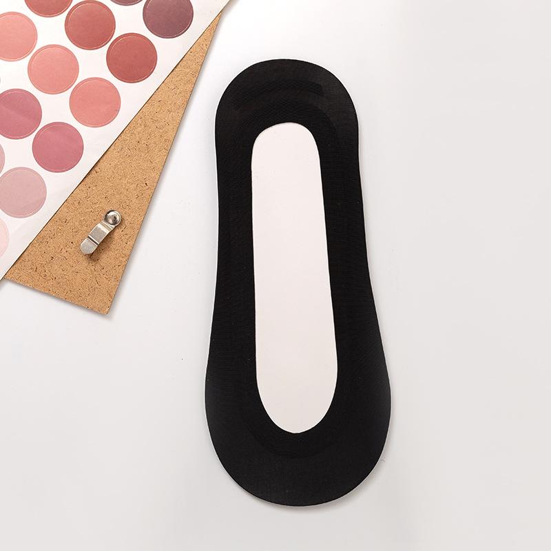 Summer Socks, Women's Thin Socks, Women's Ice Silk, Solid Color Boat Socks, Women's Non-falling Heels, Invisible Socks, Ultra-shallow Silicone