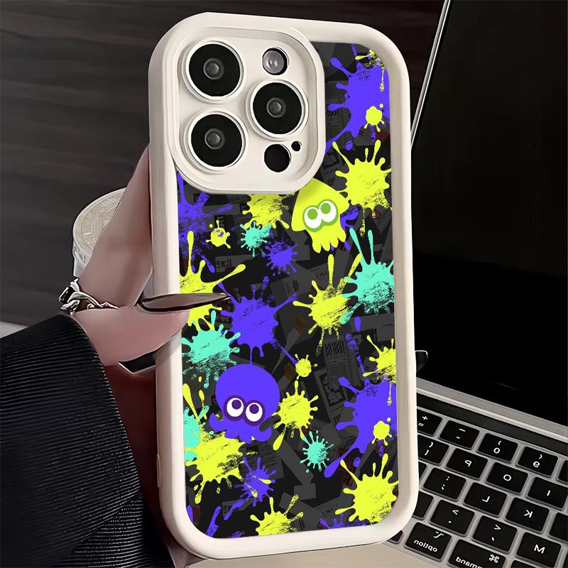 S-Splatoons Game Phone Case for iPhone 16 17 Air 16E 15 Pro Max 14 Plus 13 12 Mini Capa Soft Shell Silicone Funda